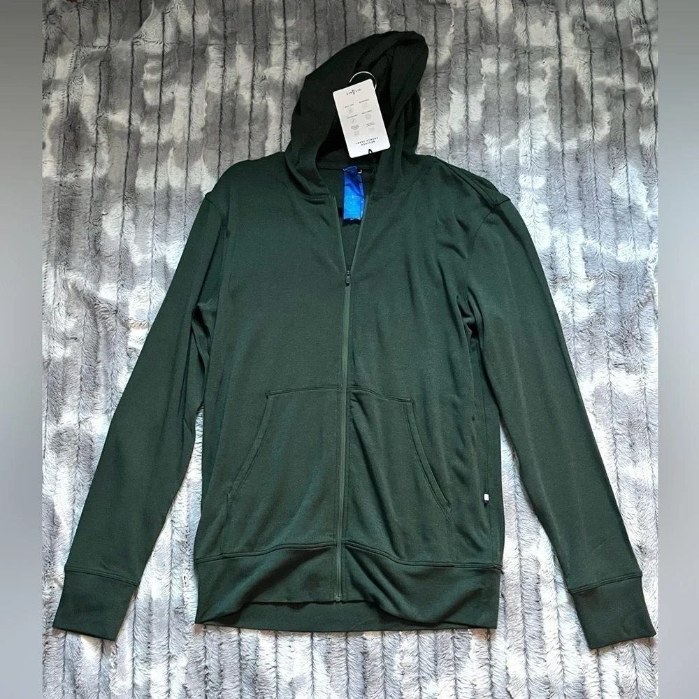 Kit and Ace Brushed Zip Up Hoodie Heather Forest Size XS - Picture 3 of 10
